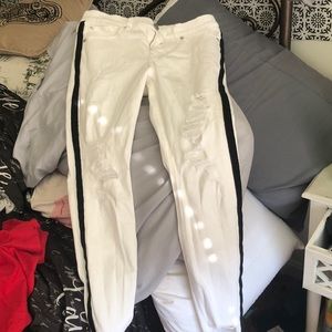 White ripped jeans